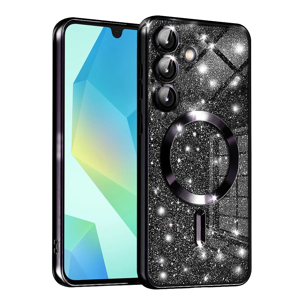 MagSafe Case for Samsung Galaxy A16 5G A166 / A16 4G A165, Techsuit, Luxury Glitter, Black