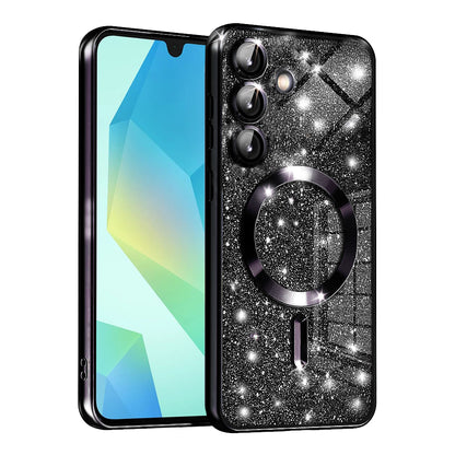 MagSafe Case for Samsung Galaxy A16 5G A166 / A16 4G A165, Techsuit, Luxury Glitter, Black