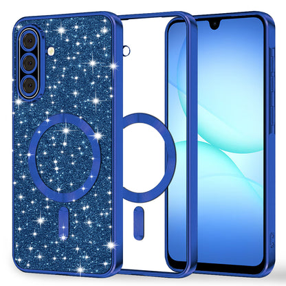 MagSafe Case for Samsung Galaxy A17 4G / A17 5G, Techsuit, Luxury Glitter, Dark Blue