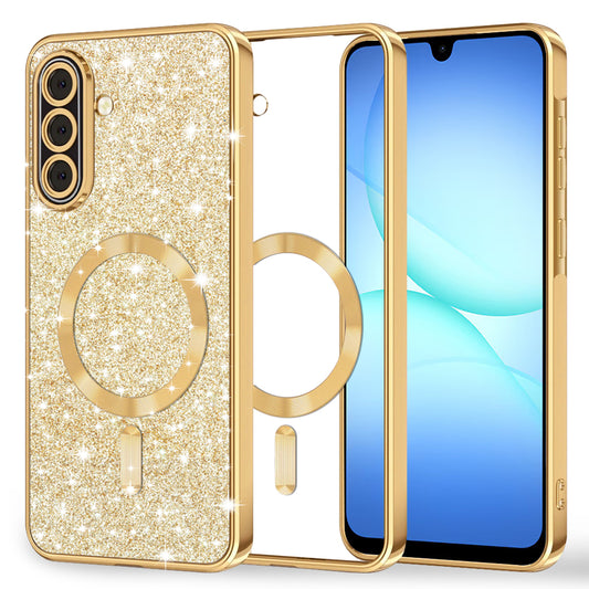 MagSafe Case for Samsung Galaxy A17 4G / A17 5G, Techsuit, Luxury Glitter, Gold