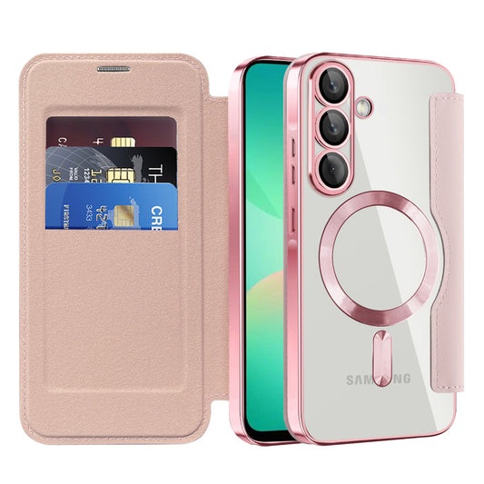 MagSafe Case for Samsung Galaxy A26 A266, Techsuit, SmartMag Book, Pink