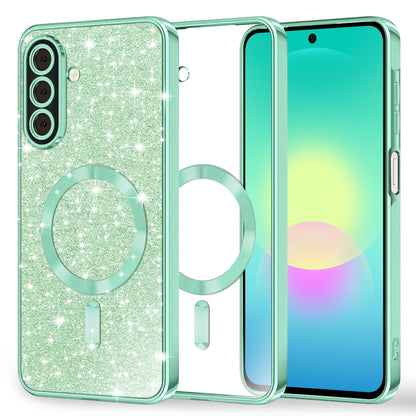 MagSafe Case for Samsung Galaxy A27 5G, Techsuit, Luxury Glitter, Light Green