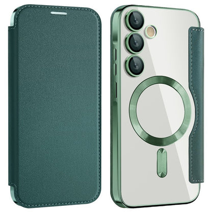 MagSafe Case for Samsung Galaxy A35 5G A356, Techsuit, SmartMag Book, Green