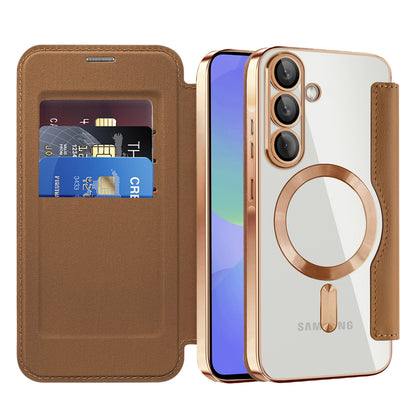 MagSafe Case for Samsung Galaxy A36 A366, Techsuit, SmartMag Book, Brown