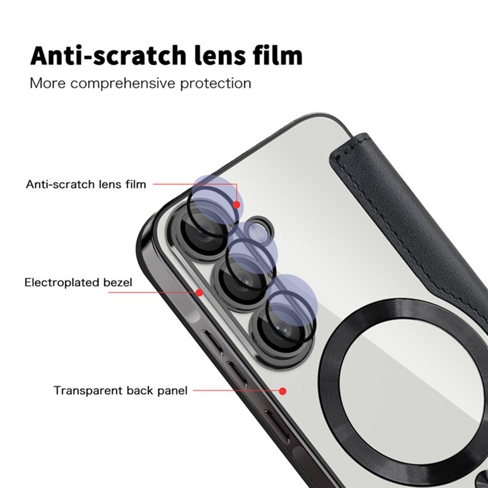 MagSafe Case for Samsung Galaxy A36 A366, Techsuit, SmartMag Book, Black