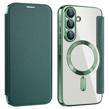 MagSafe Case for Samsung Galaxy A36 A366, Techsuit, SmartMag Book, Green