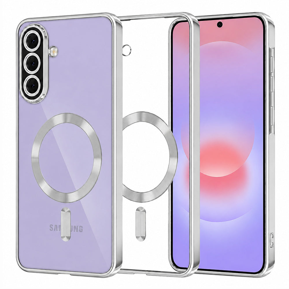 MagSafe Case for Samsung Galaxy A37 5G, Techsuit, Luxury Crystal, Silver