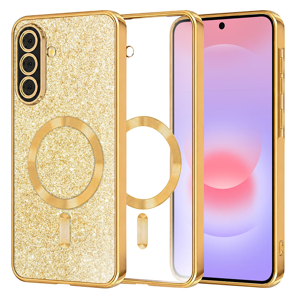 MagSafe Case for Samsung Galaxy A37 5G, Techsuit, Luxury Glitter, Gold