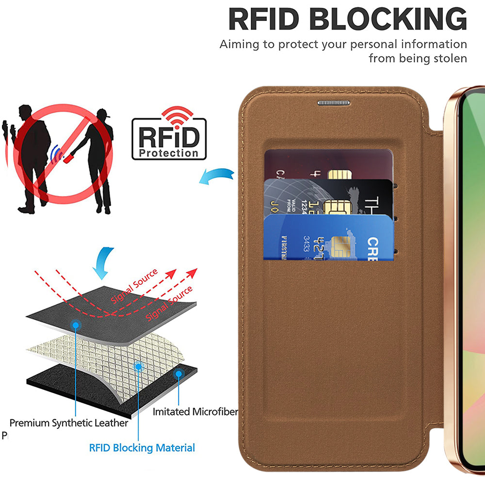 MagSafe Case for Samsung Galaxy A37 5G, Techsuit, SmartMag Book, Brown