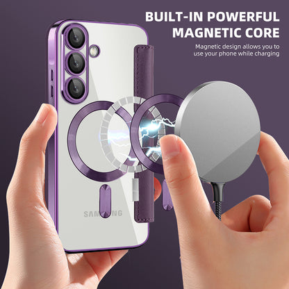 MagSafe Case for Samsung Galaxy A56 A566, Techsuit, SmartMag Book, Purple