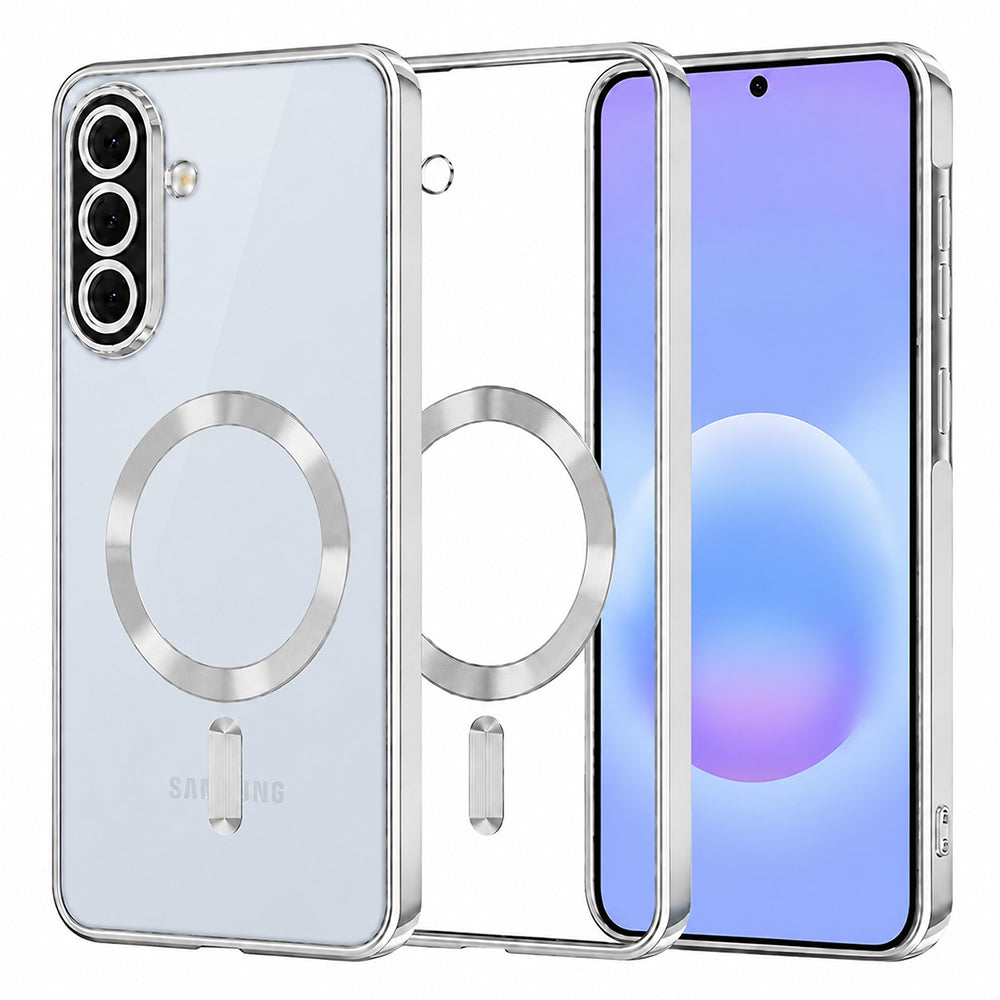 MagSafe Case for Samsung Galaxy A57 5G, Techsuit, Luxury Crystal, Silver