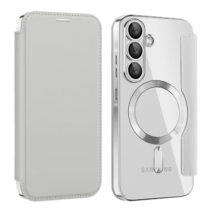 MagSafe Case for Samsung Galaxy A57 5G, Techsuit, SmartMag Book, Gray