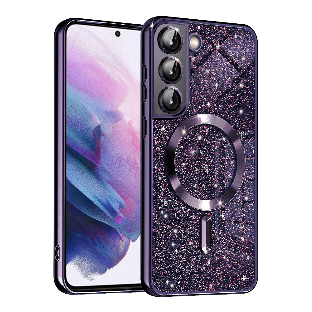 MagSafe Case for Samsung Galaxy S21 5G G991, Techsuit, Luxury Glitter, Dark Purple
