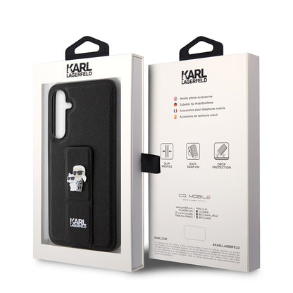 MagSafe Case for Samsung Galaxy S23 FE S711, Karl Lagerfeld, Saffiano Gripstand Karl & Choupette, Blue