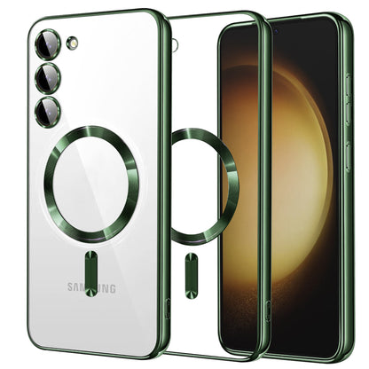 MagSafe Case for Samsung Galaxy S23+ S916, Techsuit, Luxury Crystal, Dark Green