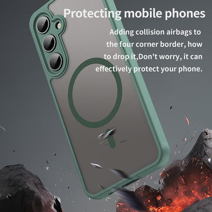 MagSafe Case for Samsung Galaxy S24 FE S721, Techsuit, HaloFrost II, Green