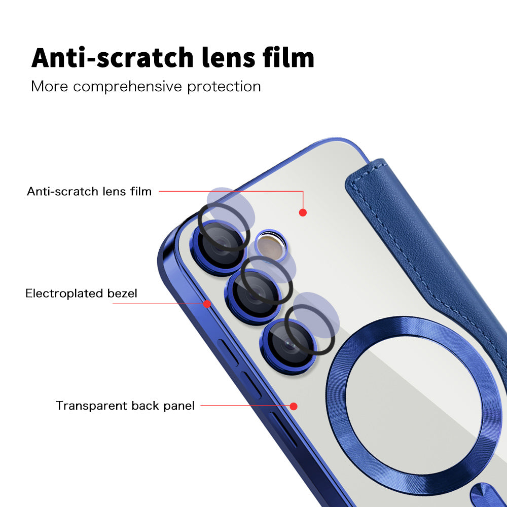MagSafe Case for Samsung Galaxy S24 FE S721, Techsuit, SmartMag Book, Blue
