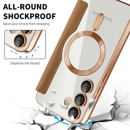 MagSafe Case for Samsung Galaxy S24 FE S721, Techsuit, SmartMag Book, Brown