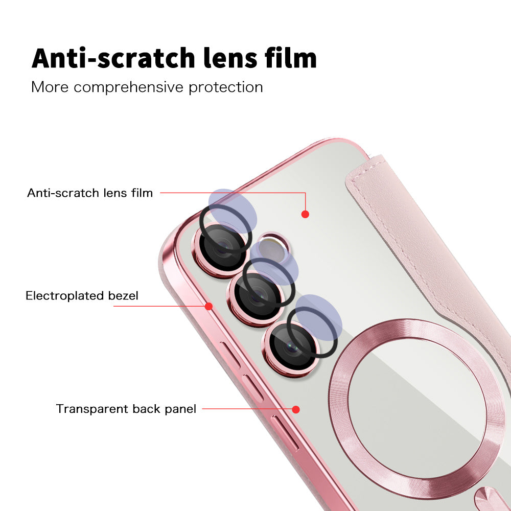 MagSafe Case for Samsung Galaxy S24 FE S721, Techsuit, SmartMag Book, Pink