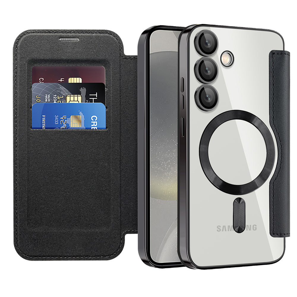 MagSafe Case for Samsung Galaxy S24+ S926, Techsuit, SmartMag Book, Black
