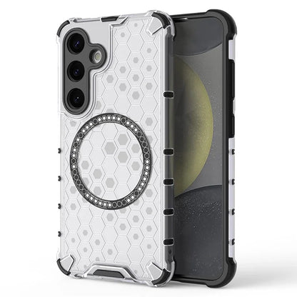 MagSafe Case for Samsung Galaxy S24 S921, Techsuit, HoneyComb Shield, White