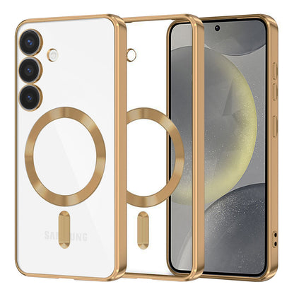 MagSafe Case for Samsung Galaxy S24 S921, Techsuit, Luxury Crystal, Gold