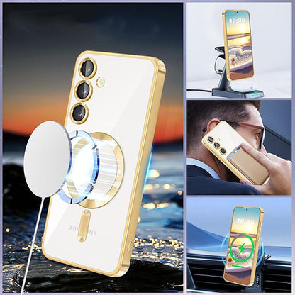 MagSafe Case for Samsung Galaxy S24 S921, Techsuit, Luxury Crystal, Black