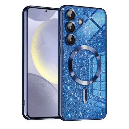 MagSafe Case for Samsung Galaxy S24 S921, Techsuit, Luxury Glitter, Dark Blue
