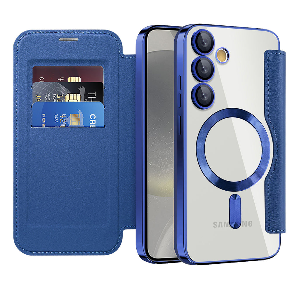 MagSafe Case for Samsung Galaxy S24 S921, Techsuit, SmartMag Book, Blue