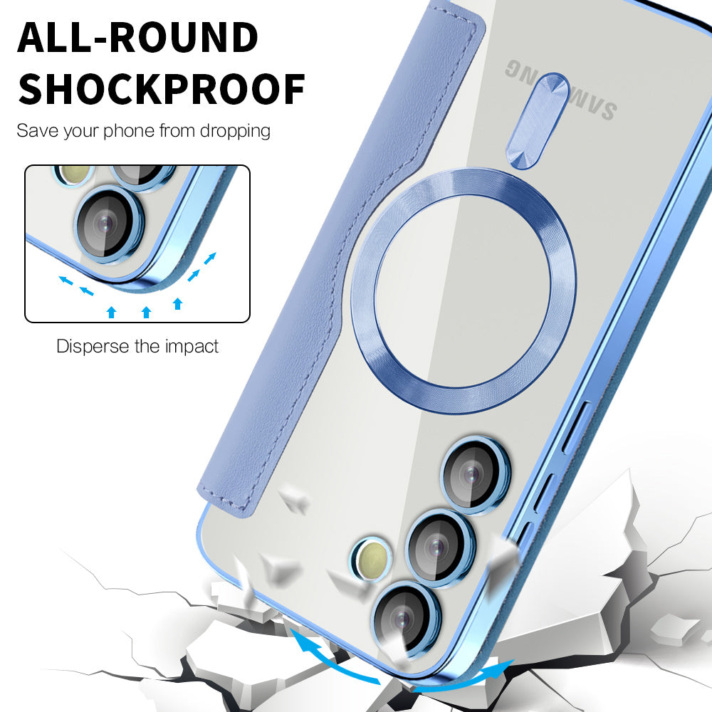 MagSafe Case for Samsung Galaxy S24 S921, Techsuit, SmartMag Book, Blue