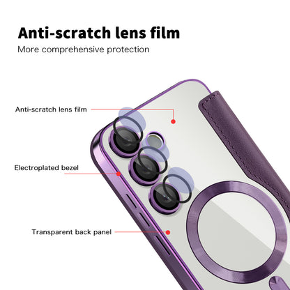 MagSafe Case for Samsung Galaxy S24 S921, Techsuit, SmartMag Book, Purple