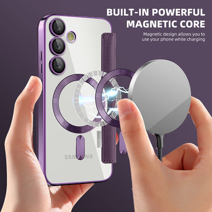 MagSafe Case for Samsung Galaxy S24 S921, Techsuit, SmartMag Book, Purple