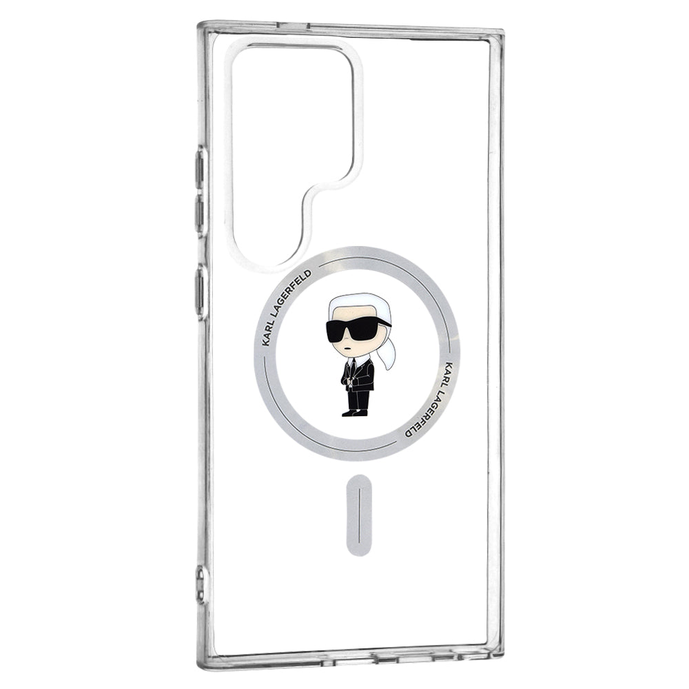 MagSafe Case for Samsung Galaxy S24 Ultra S928, Karl Lagerfeld, IML Ikonik Karl, Transparent