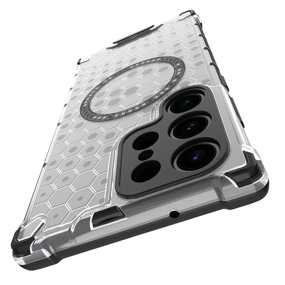 MagSafe Case for Samsung Galaxy S24 Ultra S928, Techsuit, HoneyComb Shield, White