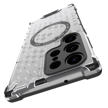 MagSafe Case for Samsung Galaxy S24 Ultra S928, Techsuit, HoneyComb Shield, White