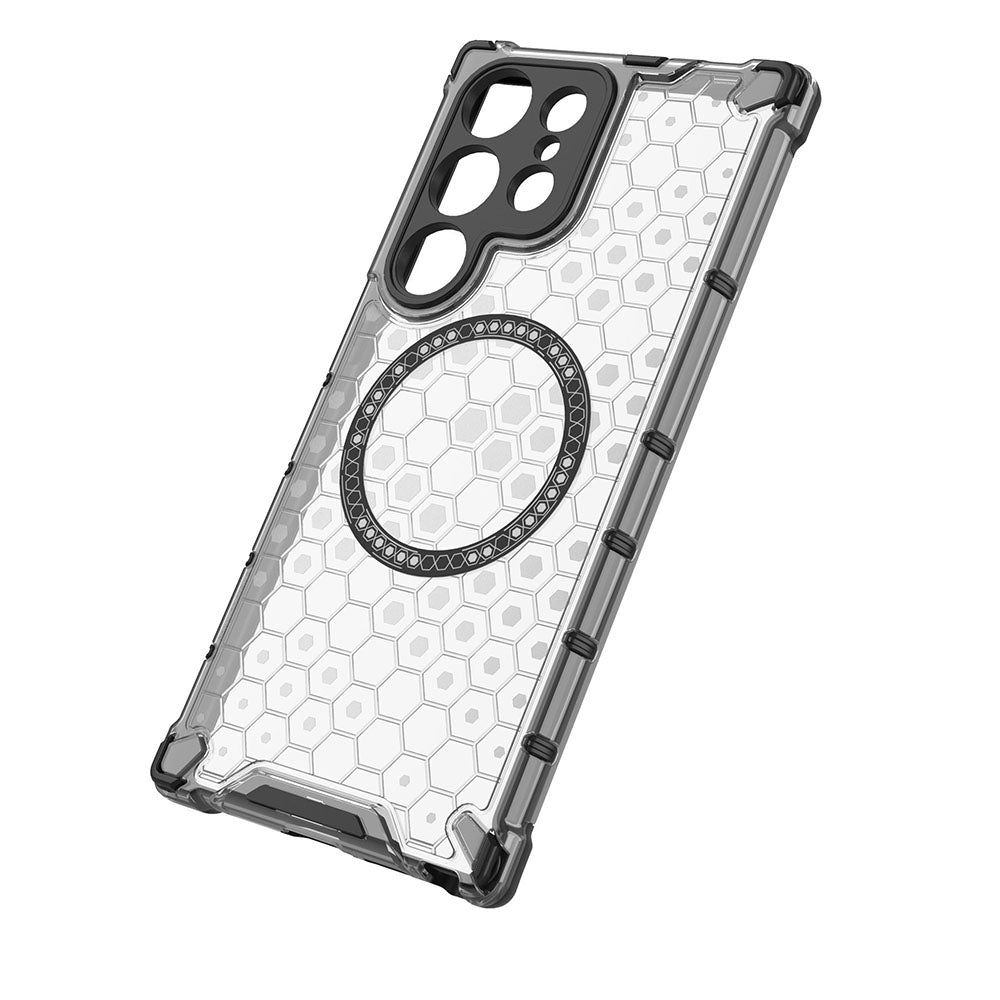 MagSafe Case for Samsung Galaxy S24 Ultra S928, Techsuit, HoneyComb Shield, White