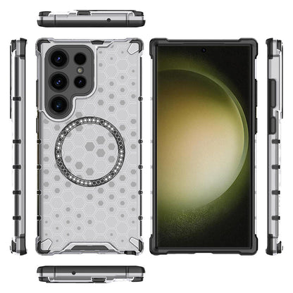 MagSafe Case for Samsung Galaxy S24 Ultra S928, Techsuit, HoneyComb Shield, White
