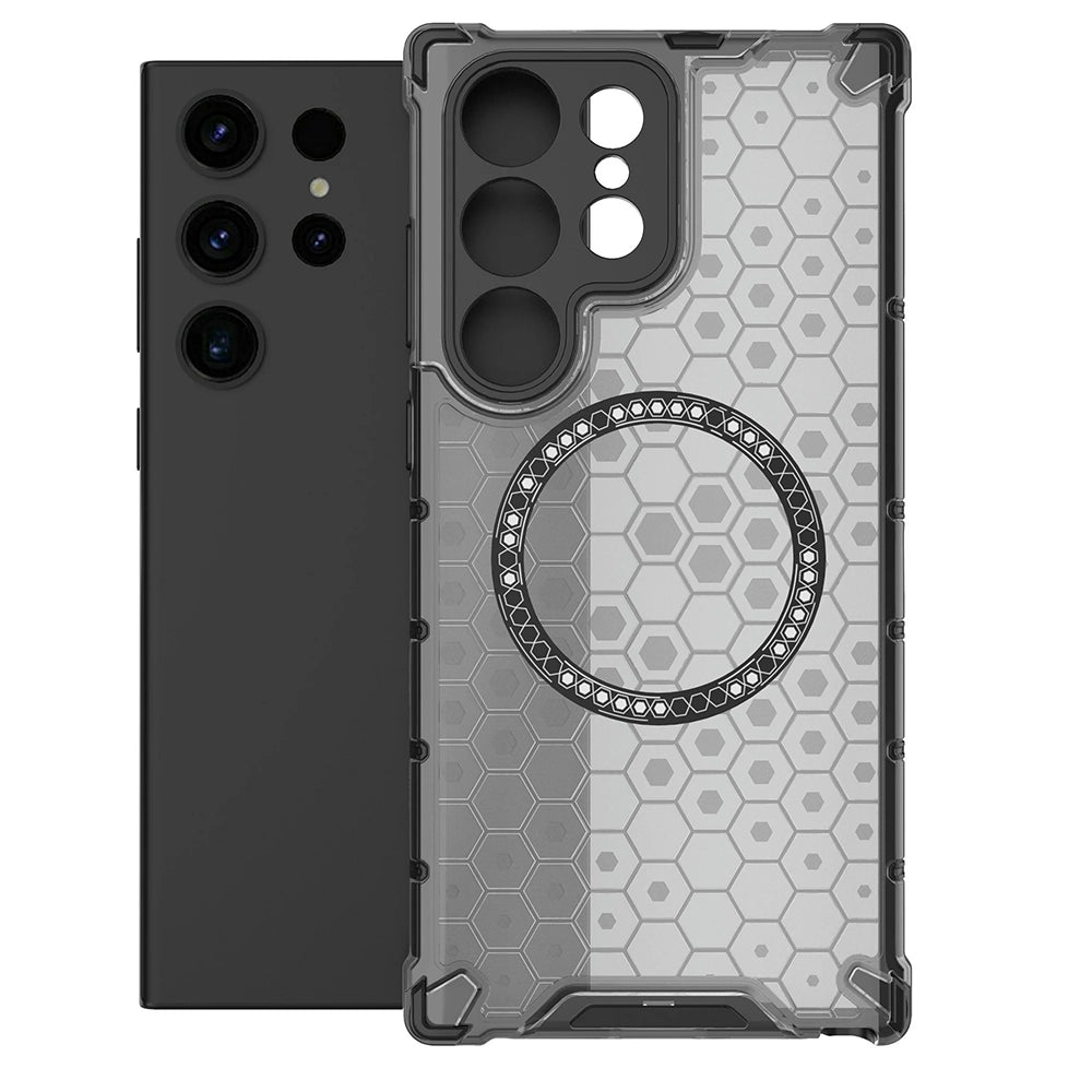 MagSafe Case for Samsung Galaxy S24 Ultra S928, Techsuit, HoneyComb Shield, Black