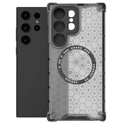MagSafe Case for Samsung Galaxy S24 Ultra S928, Techsuit, HoneyComb Shield, Black