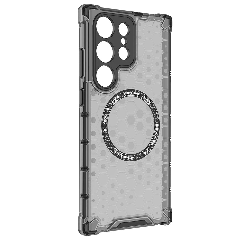 MagSafe Case for Samsung Galaxy S24 Ultra S928, Techsuit, HoneyComb Shield, Black