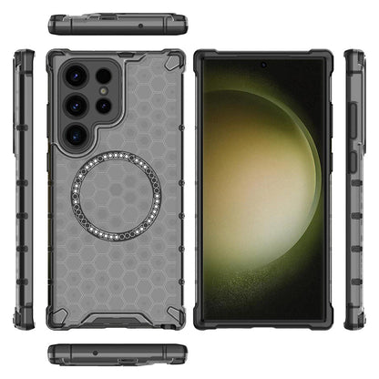 MagSafe Case for Samsung Galaxy S24 Ultra S928, Techsuit, HoneyComb Shield, Black