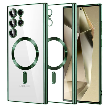 MagSafe Case for Samsung Galaxy S24 Ultra S928, Techsuit, Luxury Crystal, Dark Green