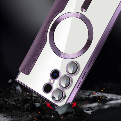 MagSafe Case for Samsung Galaxy S24 Ultra S928, Techsuit, SmartMag Book, Purple