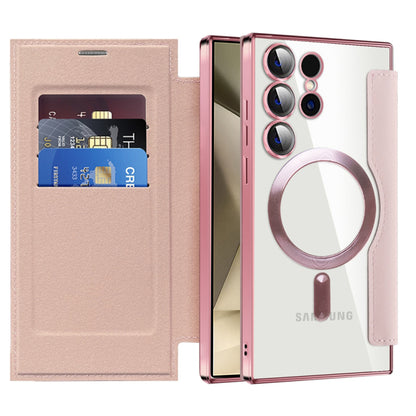 MagSafe Case for Samsung Galaxy S24 Ultra S928, Techsuit, SmartMag Book, Pink