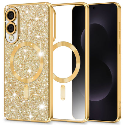 MagSafe Case for Samsung Galaxy S25 Edge S937, Techsuit, Luxury Glitter, Gold