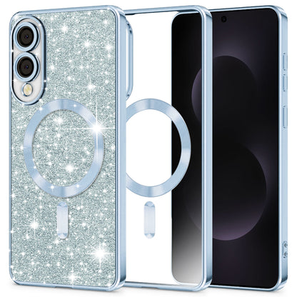 MagSafe Case for Samsung Galaxy S25 Edge S937, Techsuit, Luxury Glitter, Blue