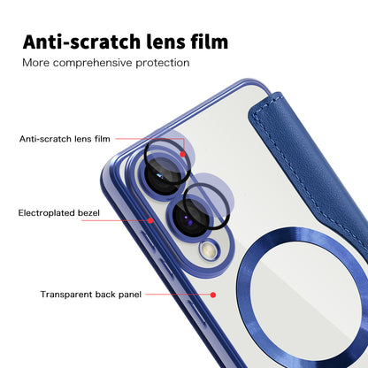 MagSafe Case for Samsung Galaxy S25 Edge S937, Techsuit, SmartMag Book, Blue