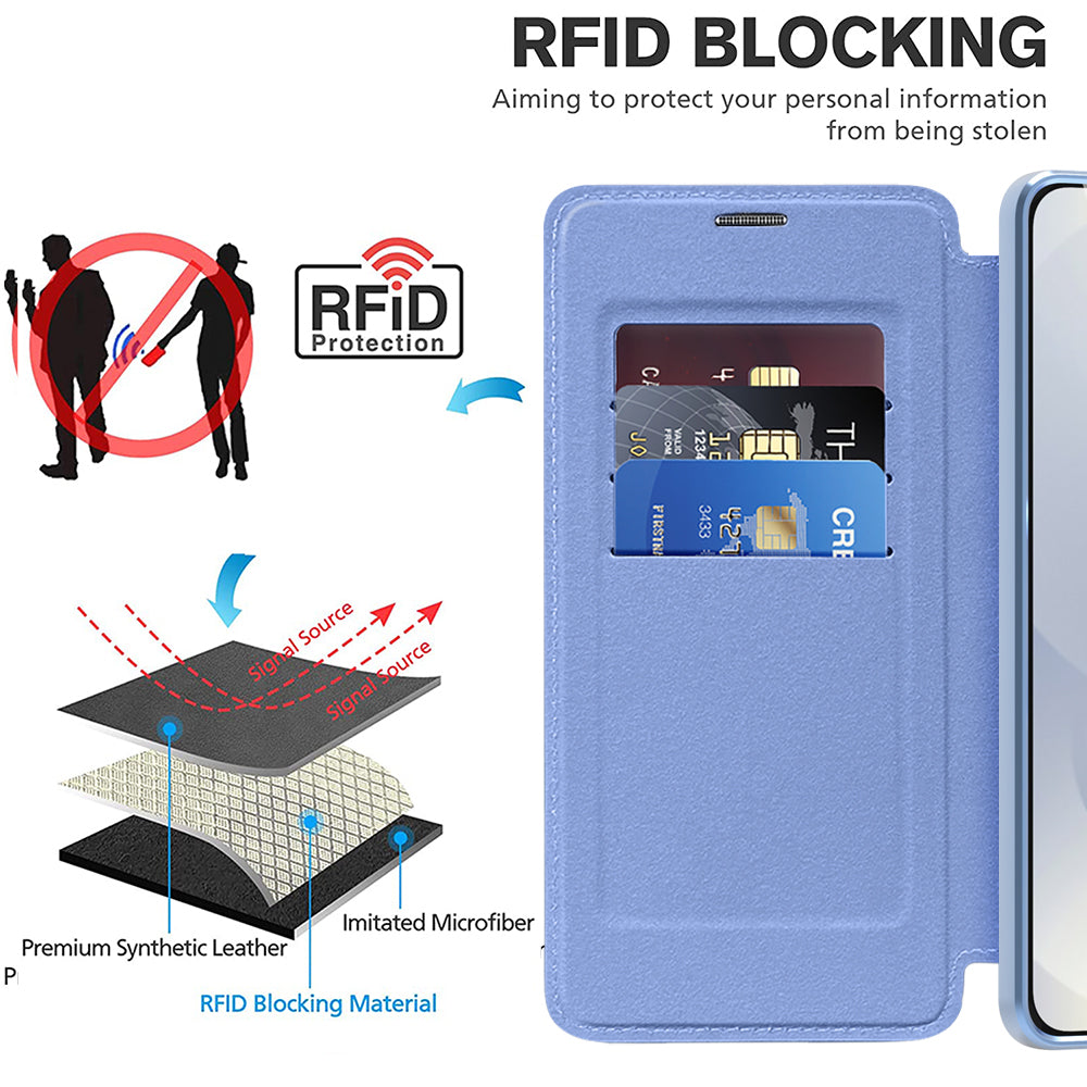 MagSafe Case for Samsung Galaxy S25 Edge S937, Techsuit, SmartMag Book, Blue