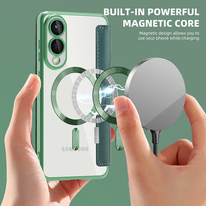 MagSafe Case for Samsung Galaxy S25 Edge S937, Techsuit, SmartMag Book, Green