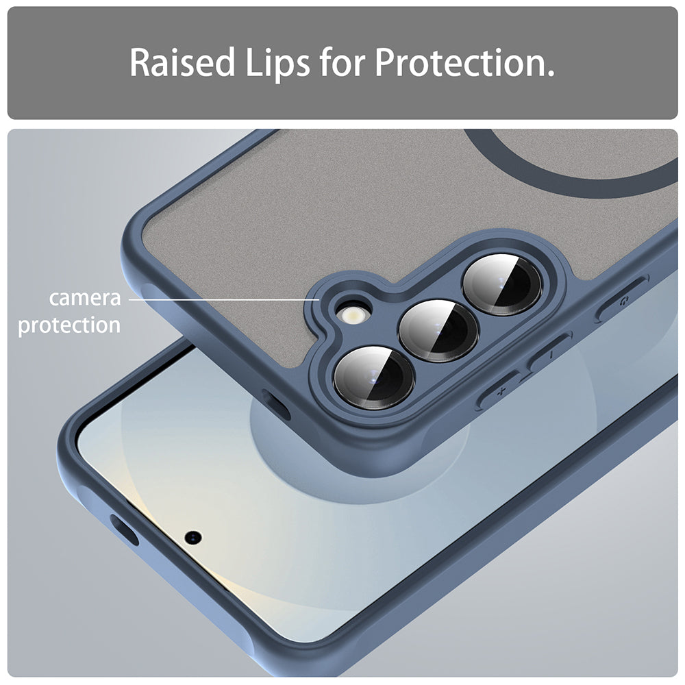 MagSafe Case for Samsung Galaxy S25 FE, Techsuit, HaloFrost II, Navy Blue